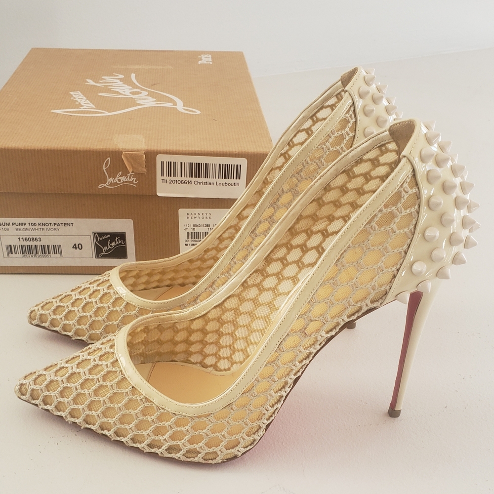Christian Louboutin Guni 100 Knot Mesh and Spike Pumps